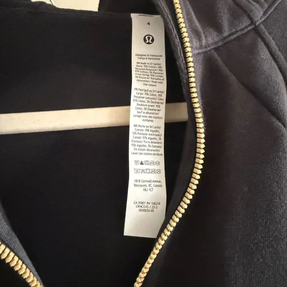 Lululemon Black & Gold Scuba Full Zip w/ pants - Picture 7 of 10